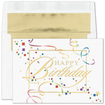 "Birthday Party" Card w/ Gold Lined White Envelope, 50/BX