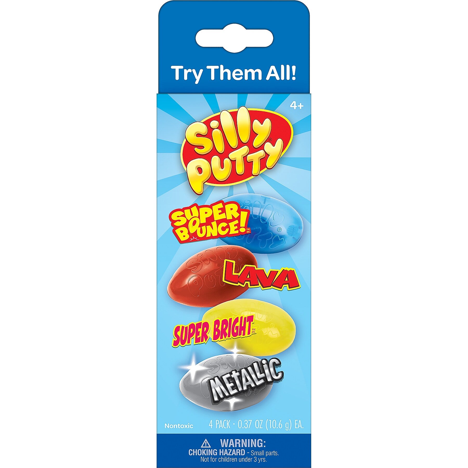 Crayola Silly Putty Variety Pack, Assorted Colors, 4/Pack, 4 Packs/Bundle (BIN080992-4)