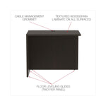 Alera Valencia Series Reversible Return/Bridge Shell, 35w X 23 5/8d, Espresso