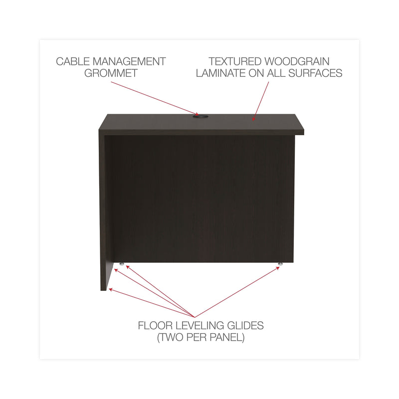 Alera Valencia Series Reversible Return/Bridge Shell, 35w X 23 5/8d, Espresso