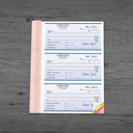 Receipt Book, 3 part, 252 sets per book Detached Size: 2-7/8" x 6" , Qty 12