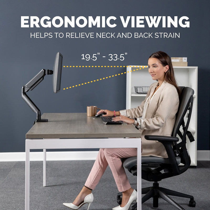 Fellowes Platinum Series Adjustable Monitor Arm, Up to 40" Monitor, Black (8043301)