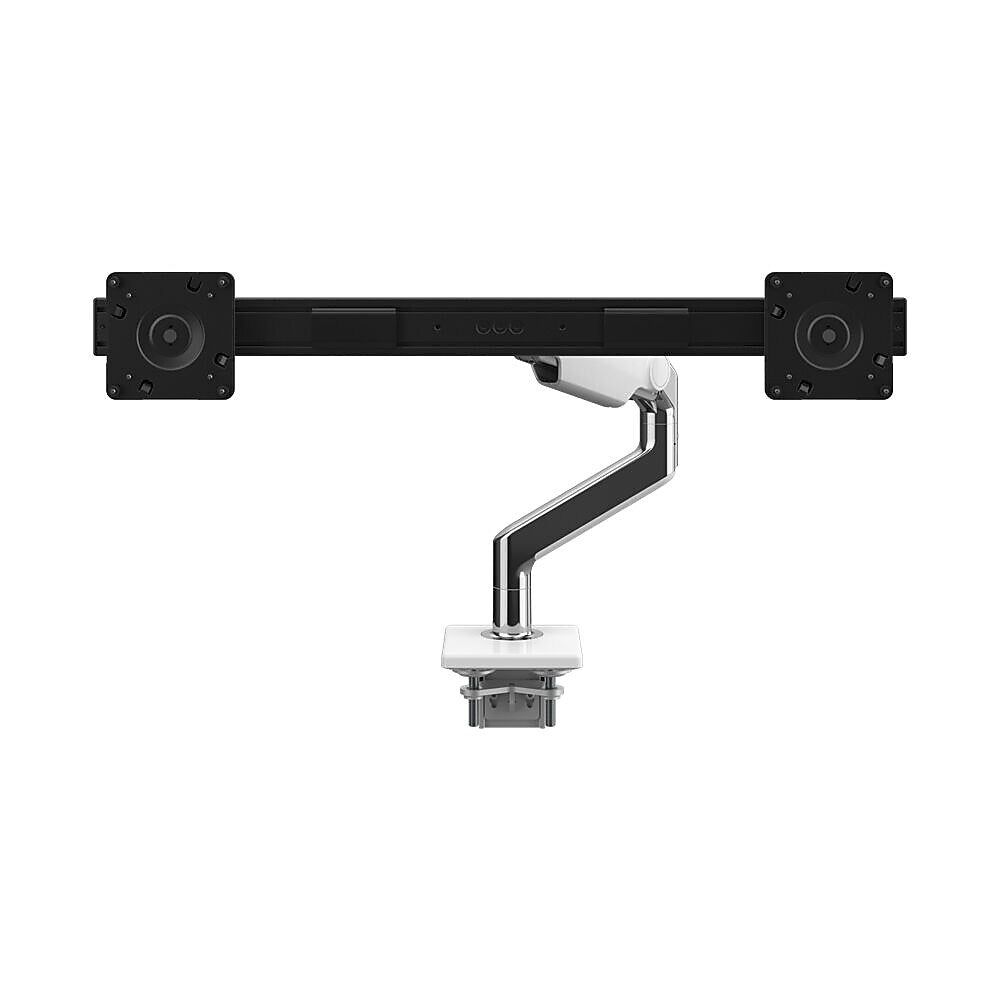 Humanscale M8.1 Adjustable Dual Monitor Arm, Up to 28" Monitors, Polished Aluminum (M82CBW)