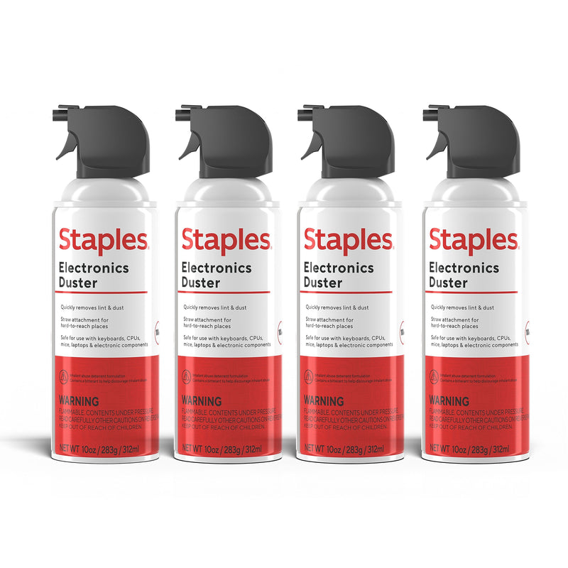 Staples®  Electronics Air Duster, 10 oz., 4/Pack (SPL10ENFR-4)