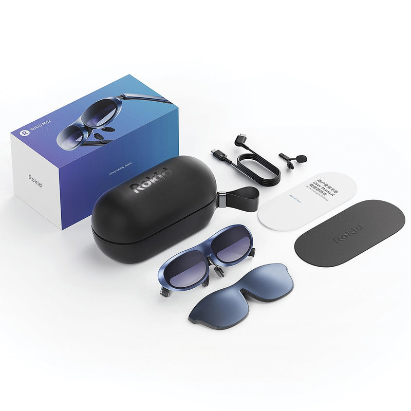 Rokid B0CHFJ3D6M AR Joy Pack with Rokid Max AR Glasses & Rokid Station Streaming Device, Blue