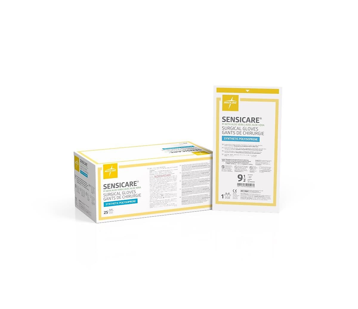 SensiCare PI with Aloe Surgical Gloves, Latex-Free, Large, White, 100/Pack (MSG1095)