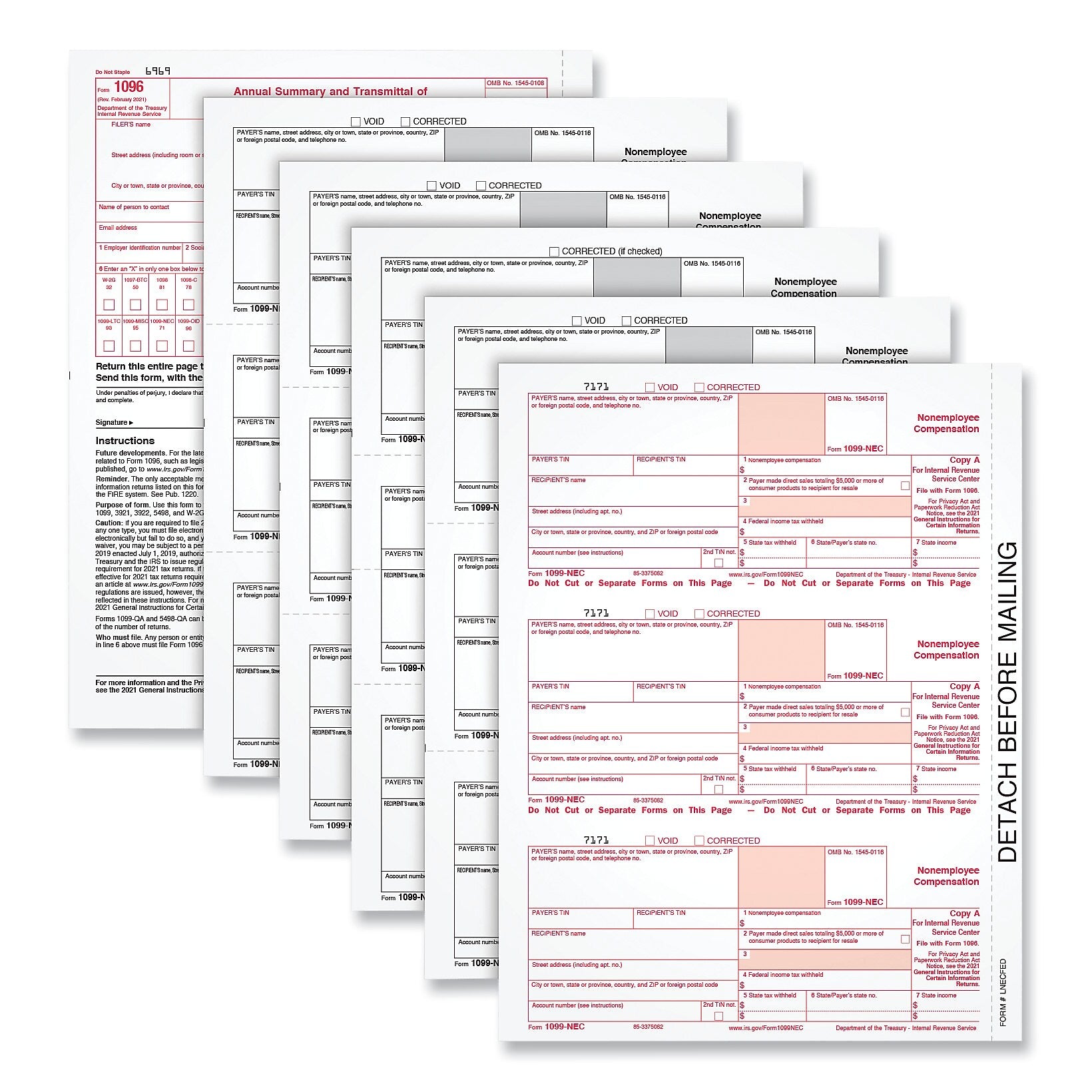 FORM,5 PT FORMS,50/PK,WH