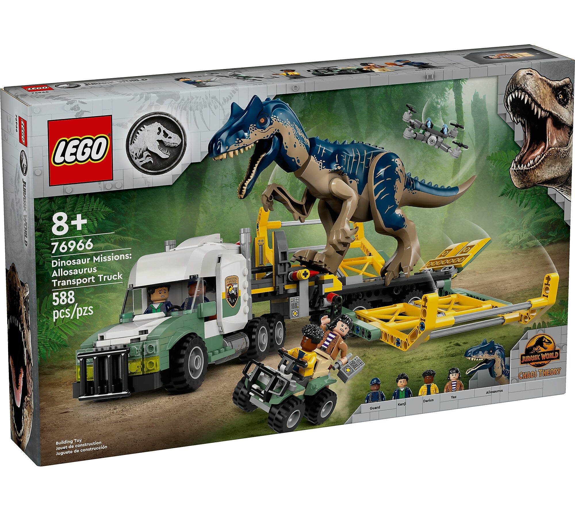 LEGO Jurassic World Dinosaur Missions: Allosaurus Transport Truck, 588 Pieces (76966)