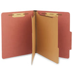 Staples® Recycled Pressboard Classification Folder, 2-Dividers, 2 1/2" Expansion, Letter Size, Brick Red, 20/Box (ST614615-CC)