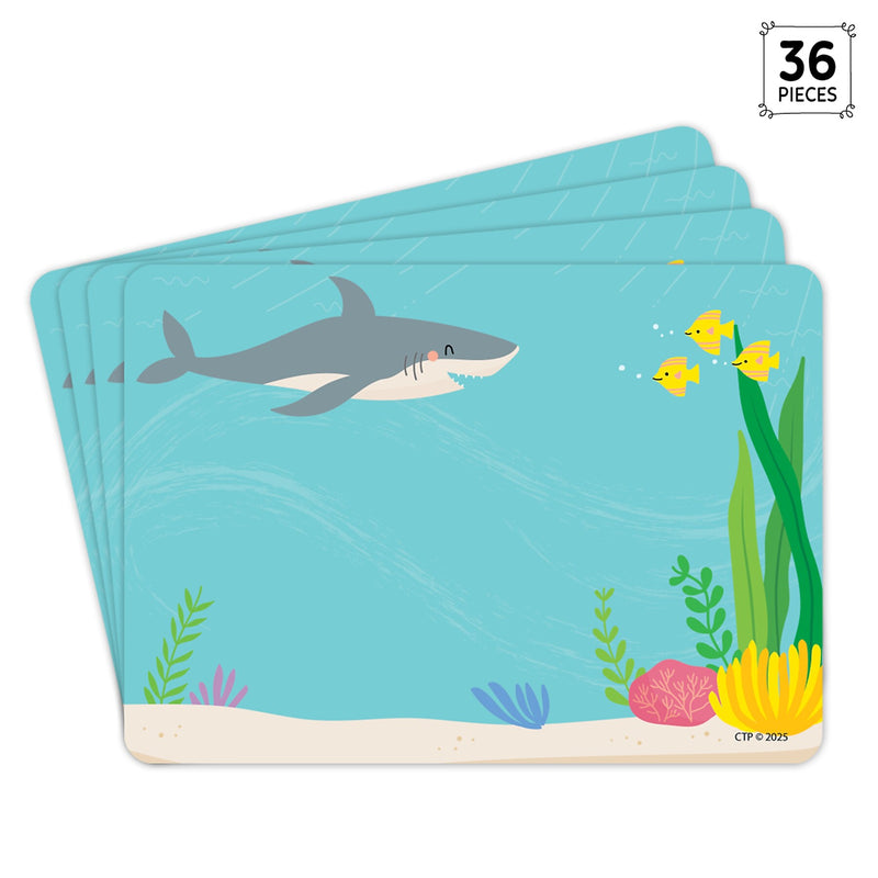 Creative Teaching Press Adhesive Sea Friends School Name Tags, 3.5" x 2.5", 36/Pack, 3 Packs/Bundle (CTP11031-3)