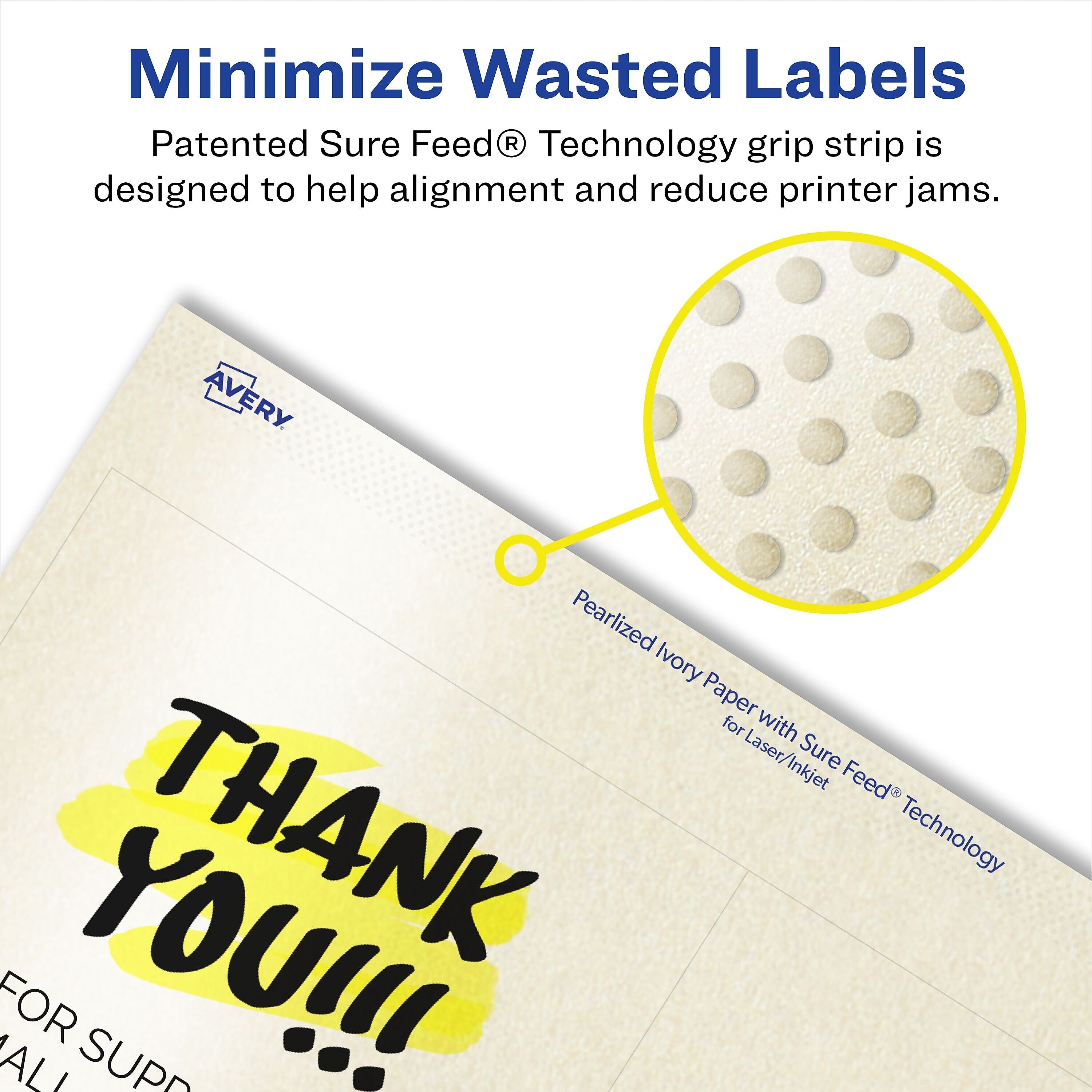 Avery Laser/Inkjet Square Pearlized Labels, 4" x 4", Ivory, 100 Labels/Pack (94100)