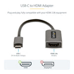StarTech.com 0.43' USB C to HDMI Audio/Video Cable, Space Gray (USBC-HDMI-CDP2HD4K60)
