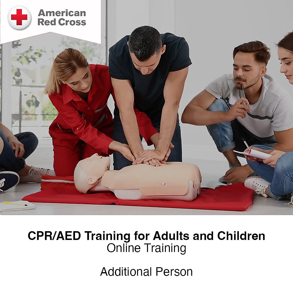 American Red Cross Blended CPR & AED Training for Adults & Children, 1 Additional Student (ARCCPRAEDBLEND1)