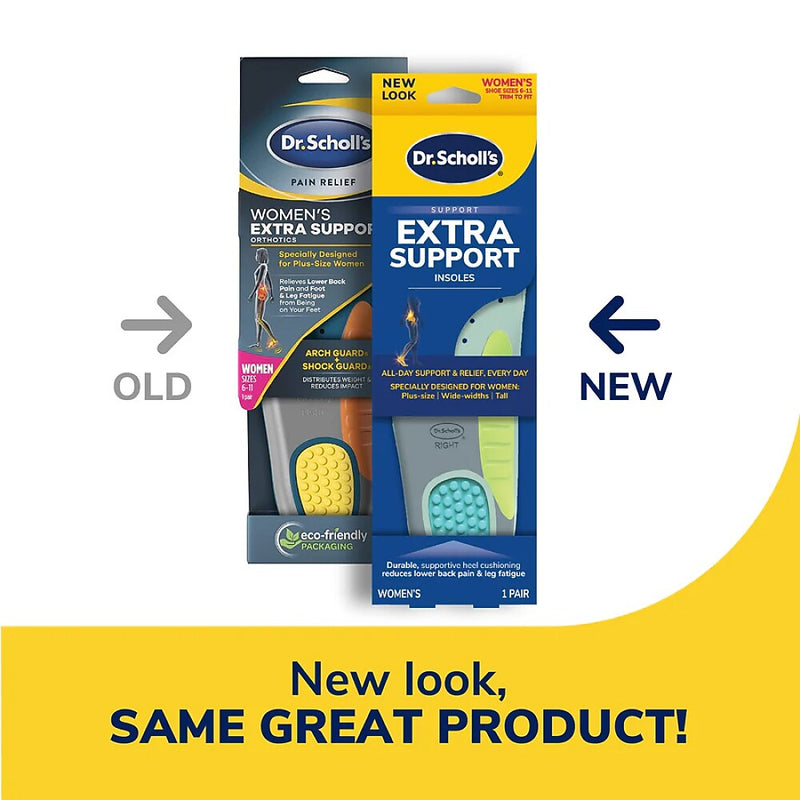 Dr. Scholl's Pain Relief Extra Support Orthotic Insoles, Women Sizes 6-11, 2/Pair (DSC59013)