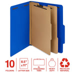 Staples 100% Recycled Heavy Duty Classification Folder, 2-Dividers, 2" Expansion, Letter Size, Dark Blue, 10/Box (ST62550)