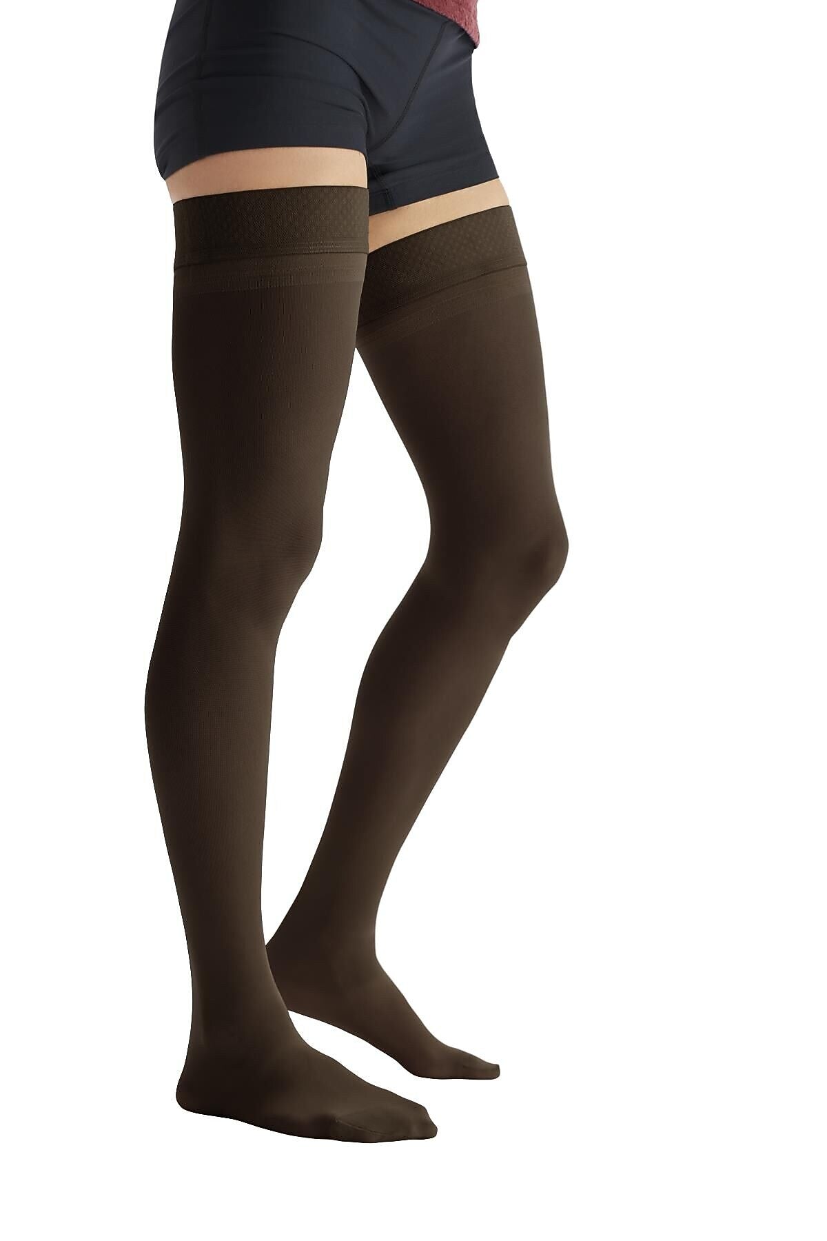 Curad 20-30mmHg Thigh High Compression Hosiery, Black, E Size, Regular Length, Each (MDS1709EBH)