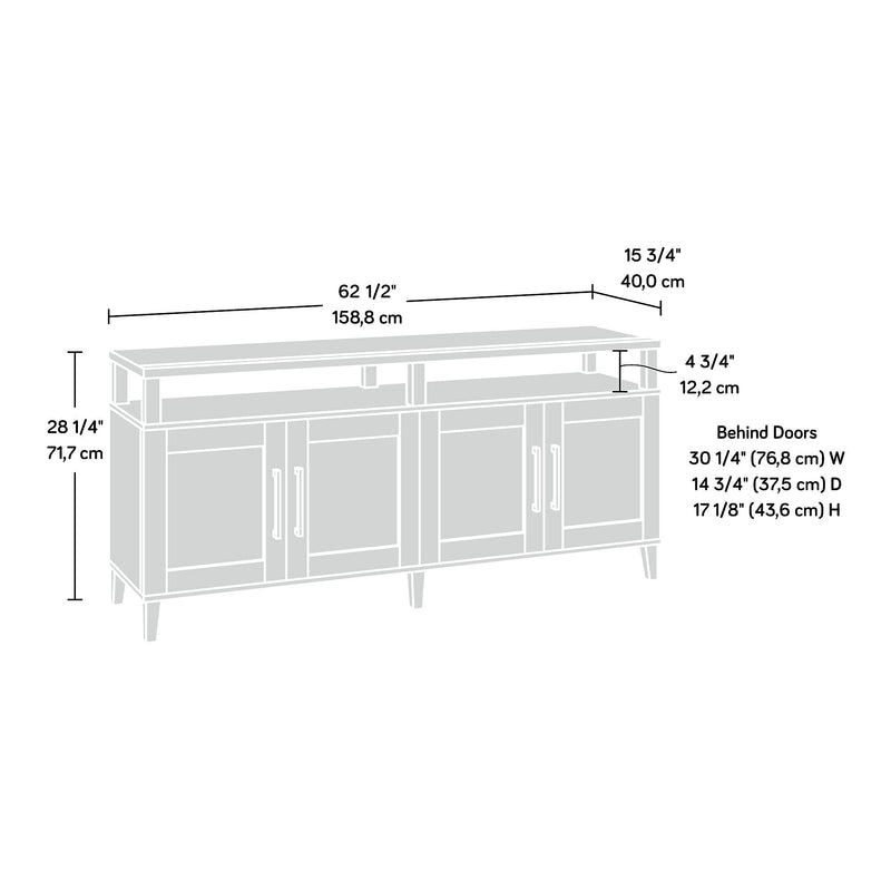 Sauder Tiffin Line Credenza TV Stand, Screens up to 65", Raven Oak (433576)