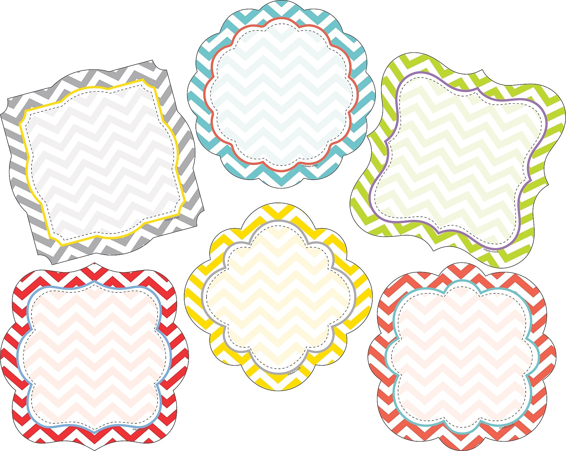 Barker Creek Beautiful Chevron Double-Sided Accents, 36/Pack (LL2202)