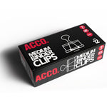 ACCO Medium Binder Clips, 0.63" Capacity, Black, 12 Clips/Pack (A7072050B)