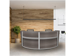 Regency Marque 124.5"W Curved Reception Desk Workstation, Driftwood Gray (77292GY)