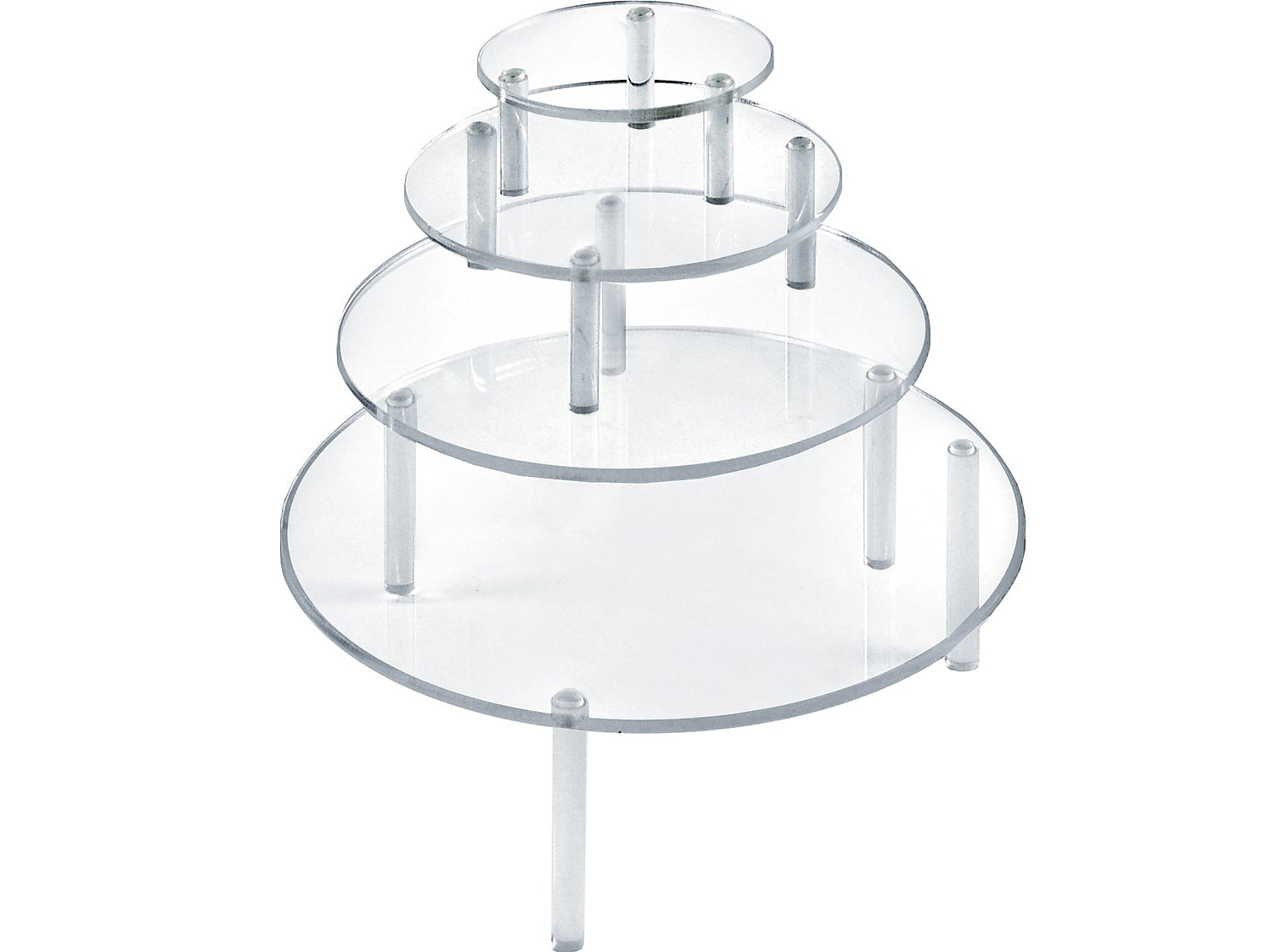 Azar Round Risers, Clear, 4-Piece Set (515307)