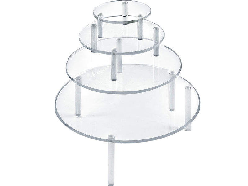 Azar Round Risers, Clear, 4-Piece Set (515307)