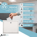 Adiroffice Steel Multipurpose Large Size Suggestion Drop Box Interoffice Mailbox, White (631-03-WHI)