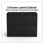 Alera® Lateral File, 2 Legal/Letter-Size File Drawers, Black, 36" x 18.63" x 28"