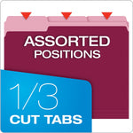 Pendaflex Two-Tone File Folders, 1/3-Cut Tab, Letter Size, Burgundy, 100/Box (152 1/3 BUR)