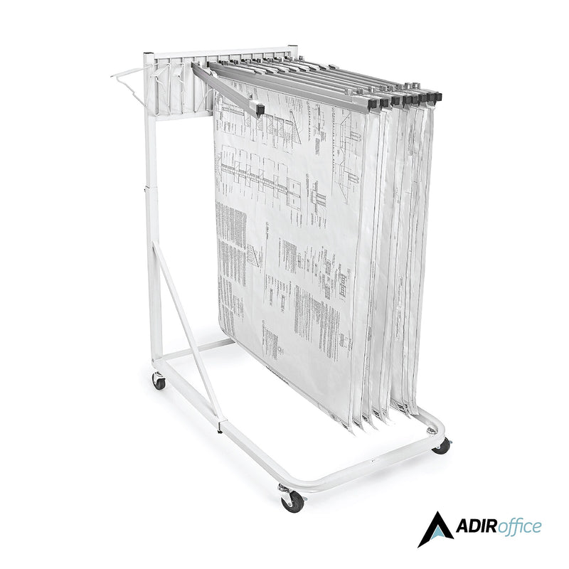 AdirOffice Metal Mobile File Cart with Lockable Wheels, White (613-WHI-KIT1)
