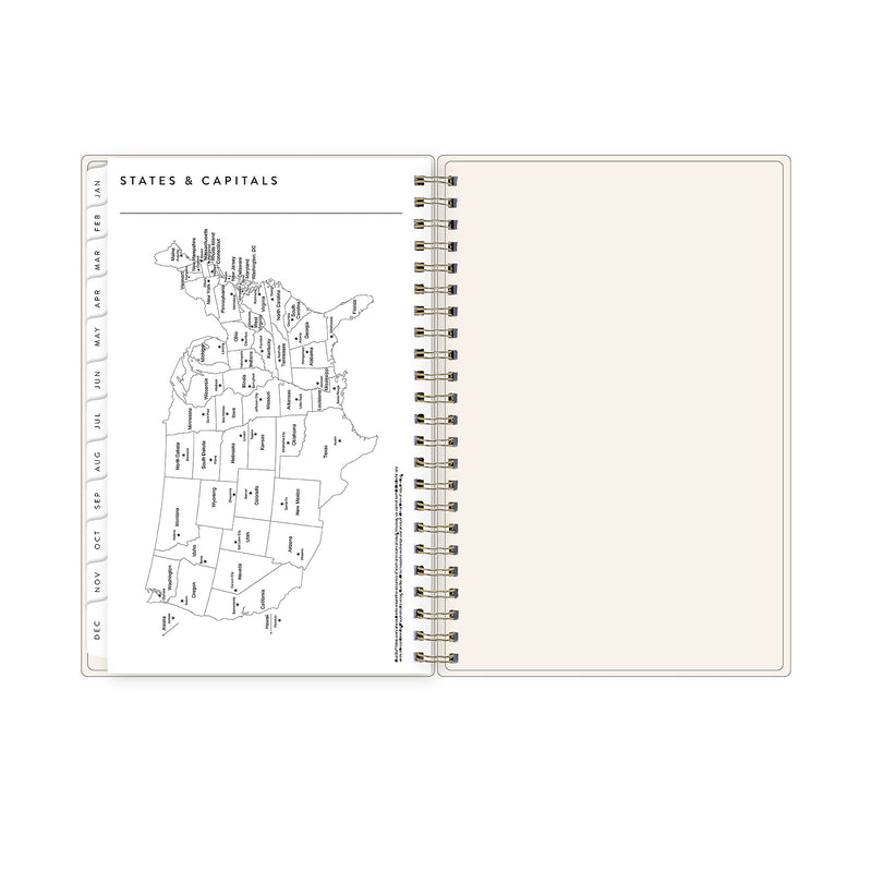2026 Blue Sky Bespoke Letterpress Cream Hearts 5" x 8" Calendar Year Weekly & Monthly Planner, Plastic Cover (156228)