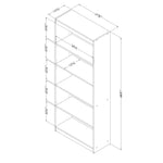 South Shore Axess 5-Shelf Bookcase, Pure White (7250768C)