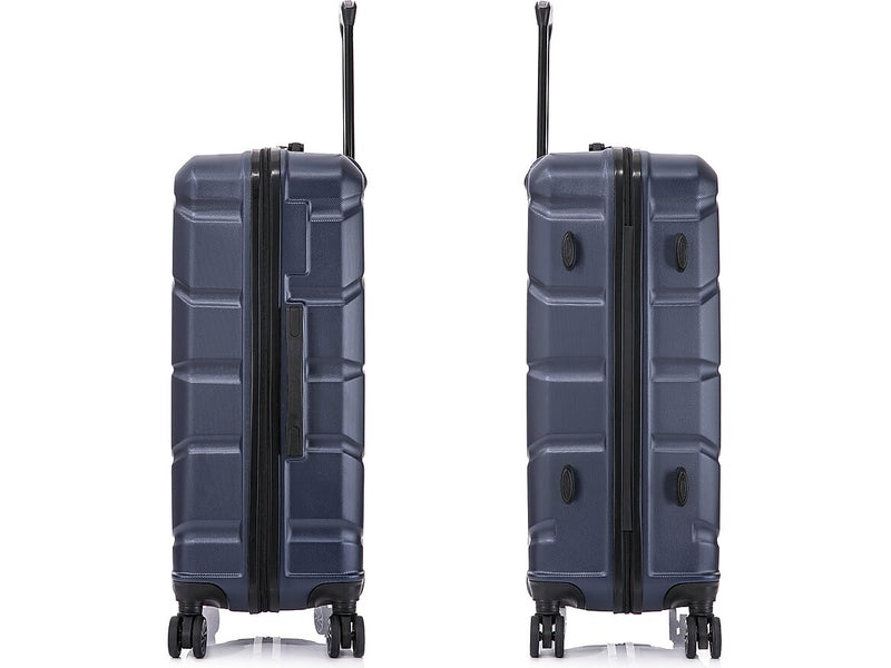 DUKAP Sense 3-Piece Hardside Spinner Luggage Set, TSA Checkpoint Friendly, Blue (DKSENSML-BLU)