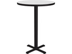 Correll 30" Round Dry-Erase Markerboard Cafe Table, Frosty White/Black (BXB30DER-80)