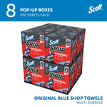 Scott Shop Towels Original, 9" x 12", Blue 200 Sheets/Box, 8 Boxes/Carton (75190)