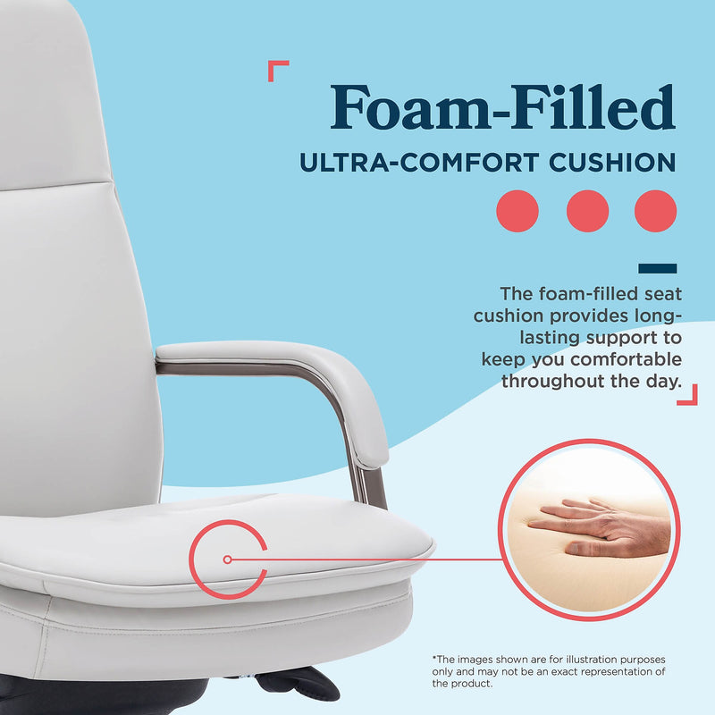 La-Z-Boy Opus Ergonomic Bonded Leather Swivel Executive Chair, Gray and Graphite (CCHR10015B)
