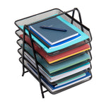 Mind Reader Metal 5-Tier Stackable Paper Desk Tray Organizer, Black, 2/Pack (5TPAP2PK-BLK)