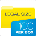 Pendaflex Recycled File Folder, 1/3-Cut Tab, Legal Size, Yellow, 100/Box (1531/3YEL)