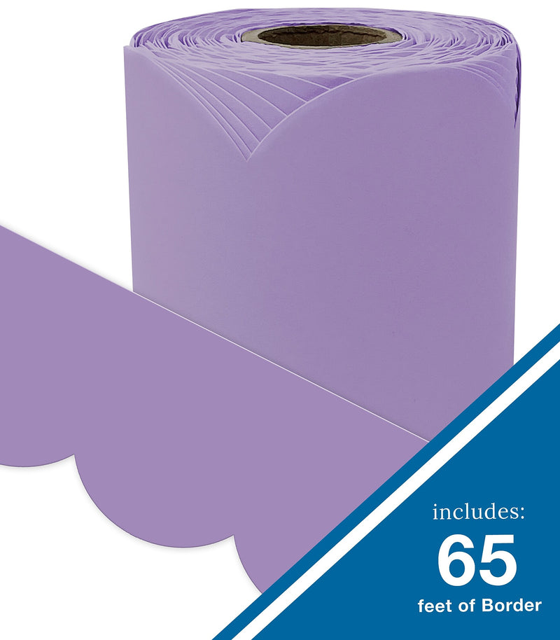 Carson Dellosa Rolled Scalloped Borders, 3" x 65', Lilac (108536)
