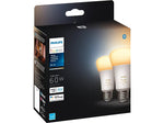 Philips Hue 60W Equivalent A19 LED Smart Light Bulb, Warm White, 2/Pack (548560)