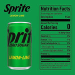 Sprite Mini Can Zero Sugar Lemon Lime Soda, 7.5 oz., 24 Cans/Carton (00049000061024)