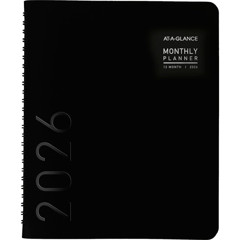 2026 AT-A-GLANCE Contemporary 7" x 8.75" Monthly Planner, Faux Leather Cover, Black (70-120X-05-26)