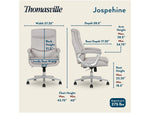 Thomasville Furniture Josephine Ergonomic Bonded Leather Swivel Manager Chair, Gray (60071-LGRY)