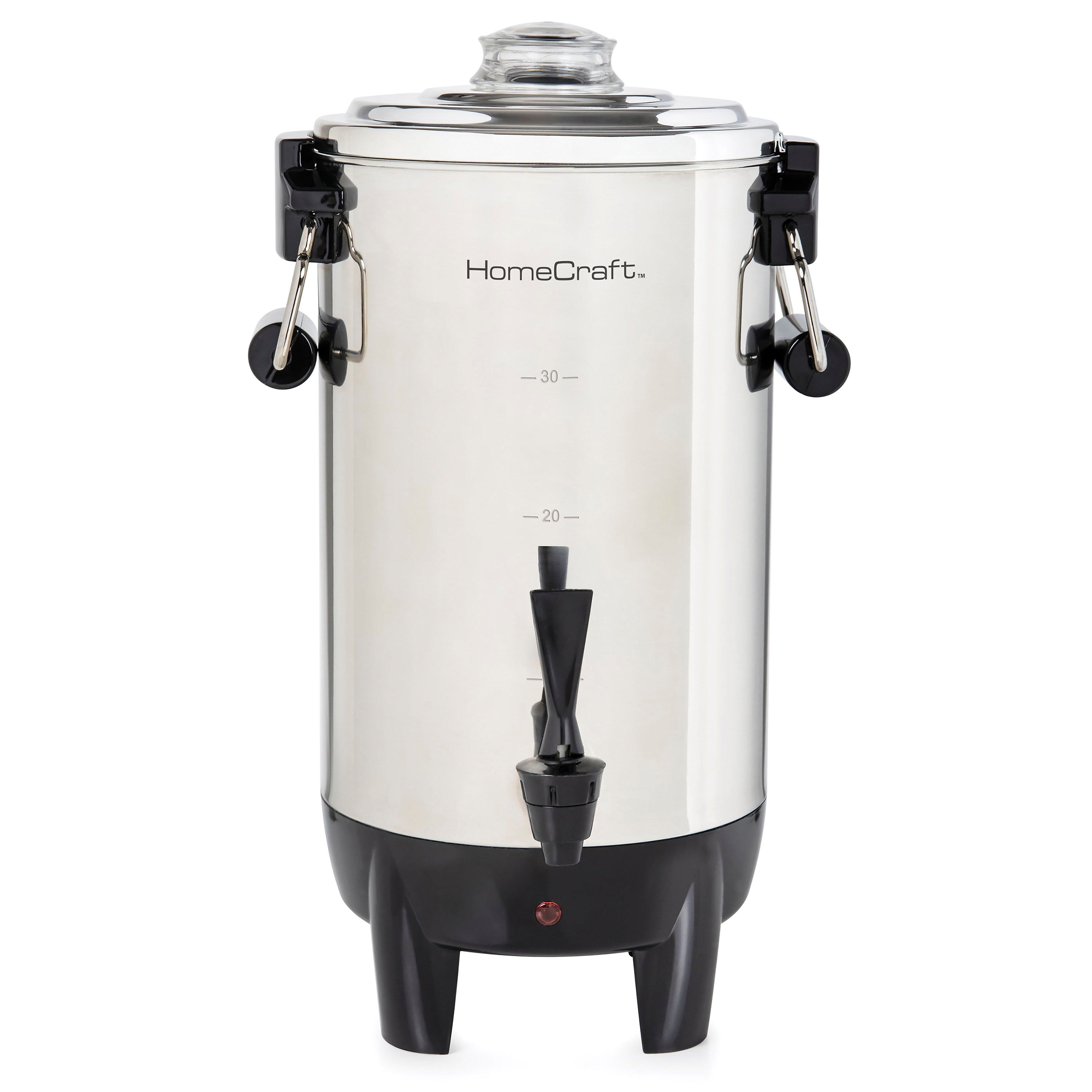 HomeCraft HCCU30SS 30-Cups Coffee Urn, Silver/Black