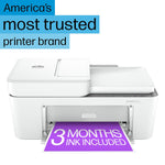 HP DeskJet 4255e Wireless Color All-In-One Inkjet Printer, Print, Scan, Copy, Best for Home, 3 Months FREE Ink (588S6A)