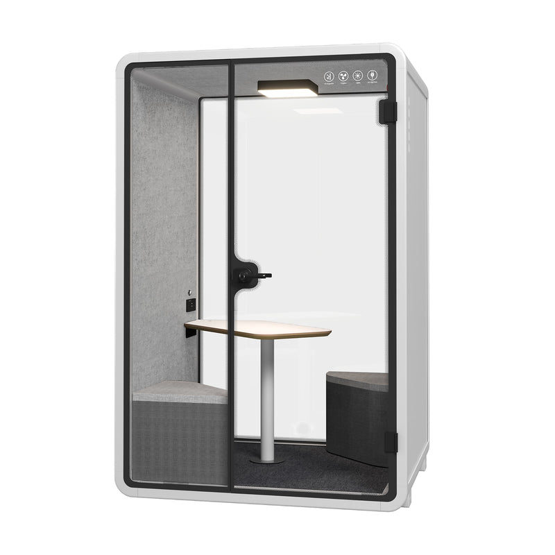 FlexiSpot WorkCube Series Sound Absorbing 2 Person Privacy Booth, White (P2FW-KIT)