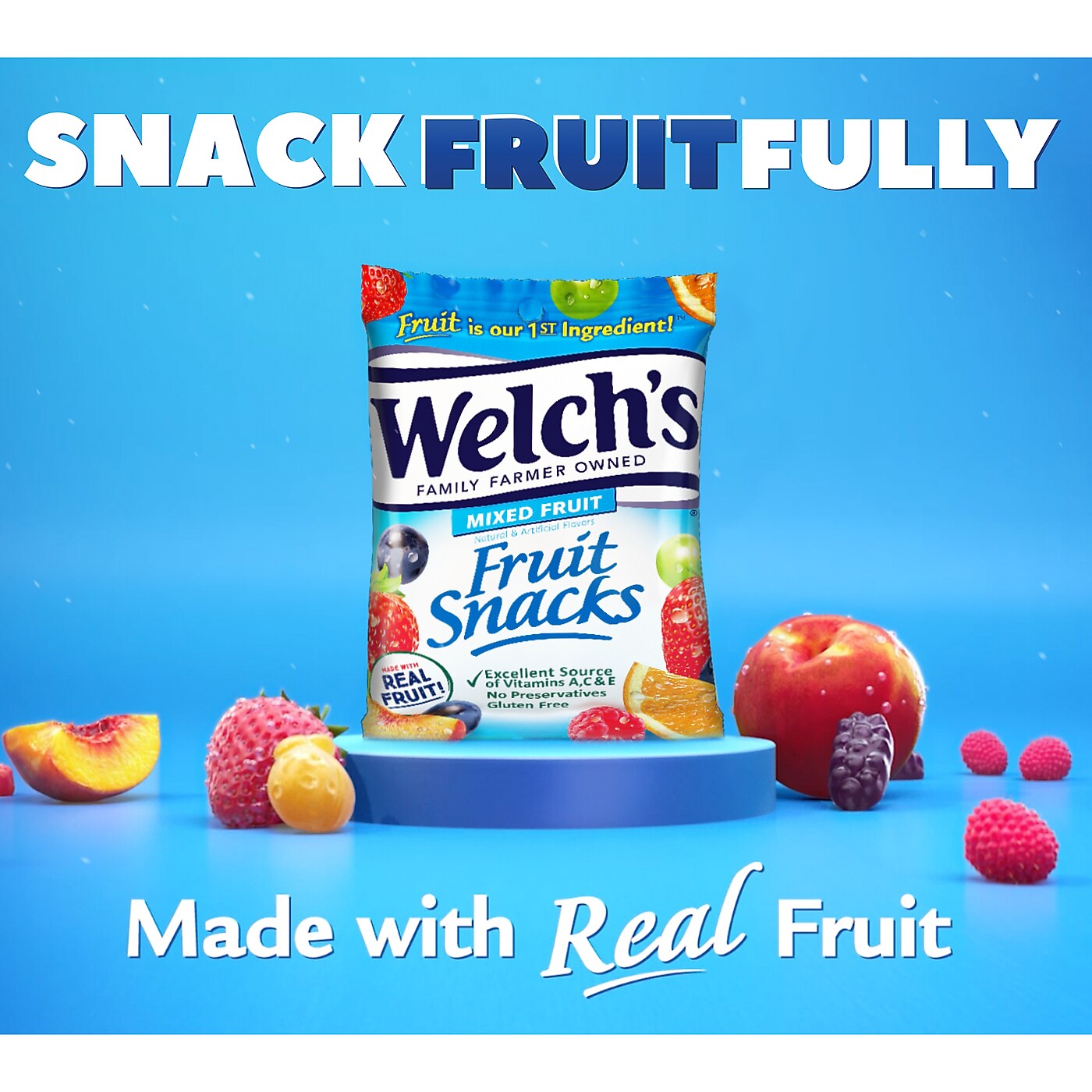 Welch's Gluten Free Mixed Fruit Snacks Gummies, 0.8 oz., 66/Box (PIM68868)