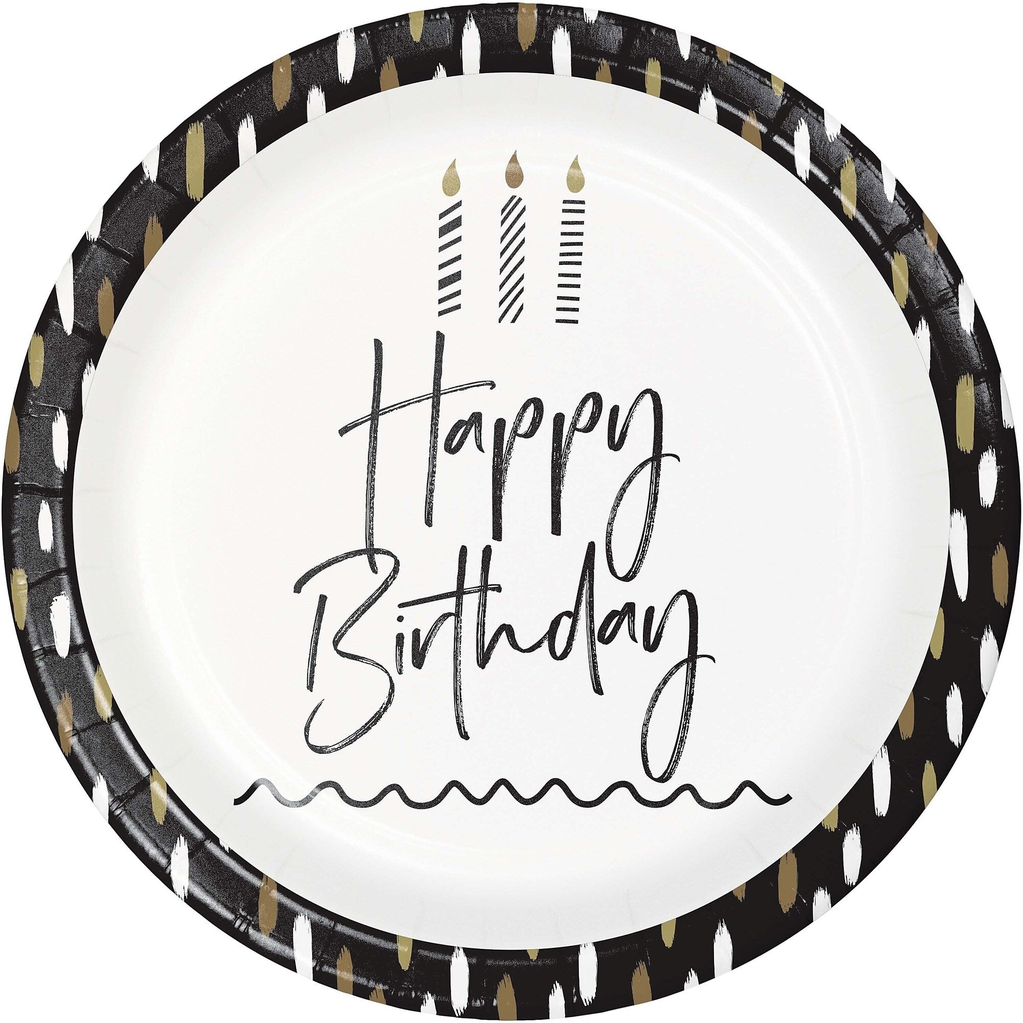 Creative Converting Golden Wishes Birthday Party Kit, Black/Gold, Serves 8 (DTC9506E4A)