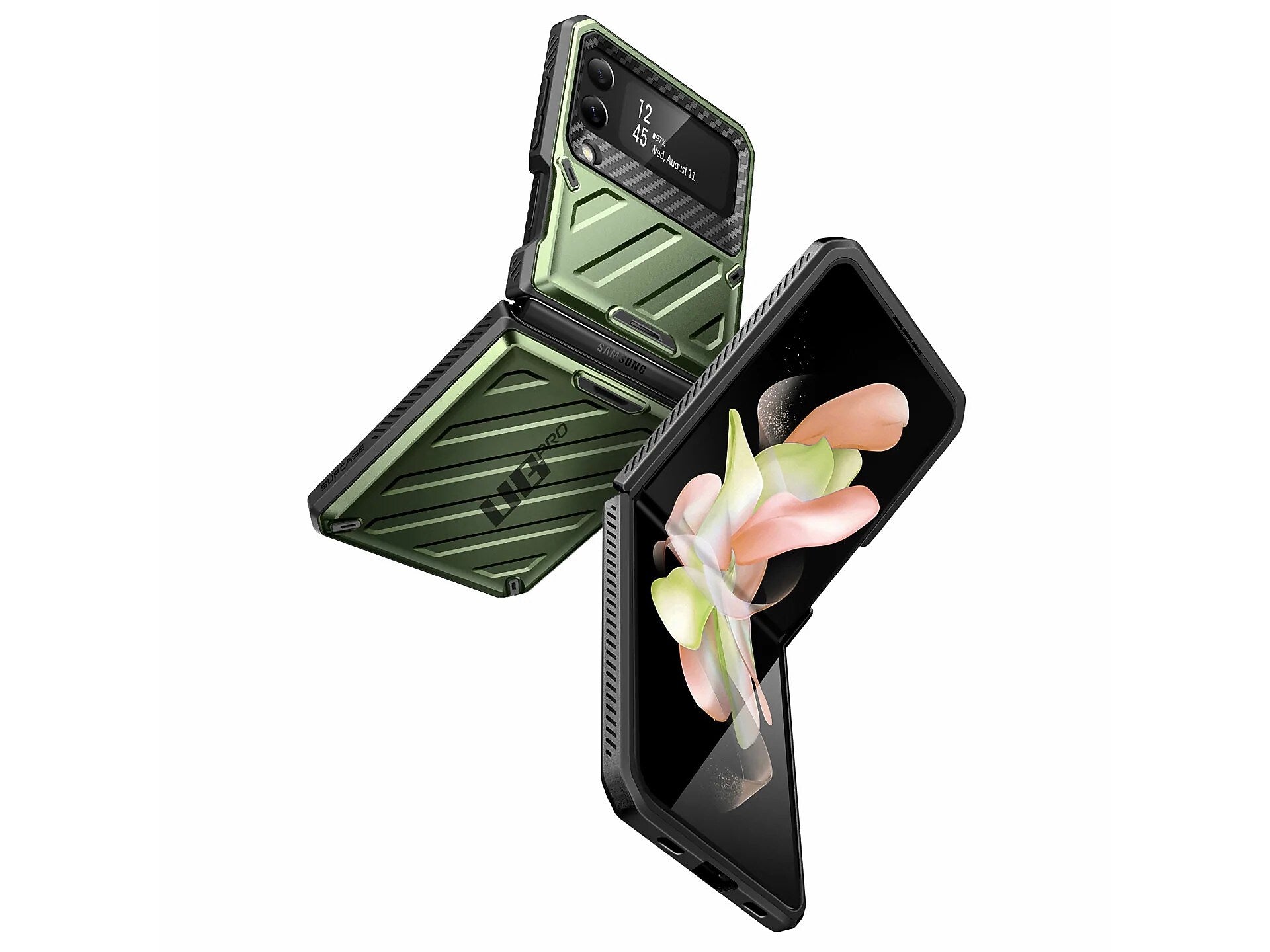 SUPCASE Unicorn Beetle PRO Dark Green Rugged Case for Samsung Galaxy Z Flip4, 5G (SUP-Galaxy2022-ZFlip4-5G-UBPro-Guldan)