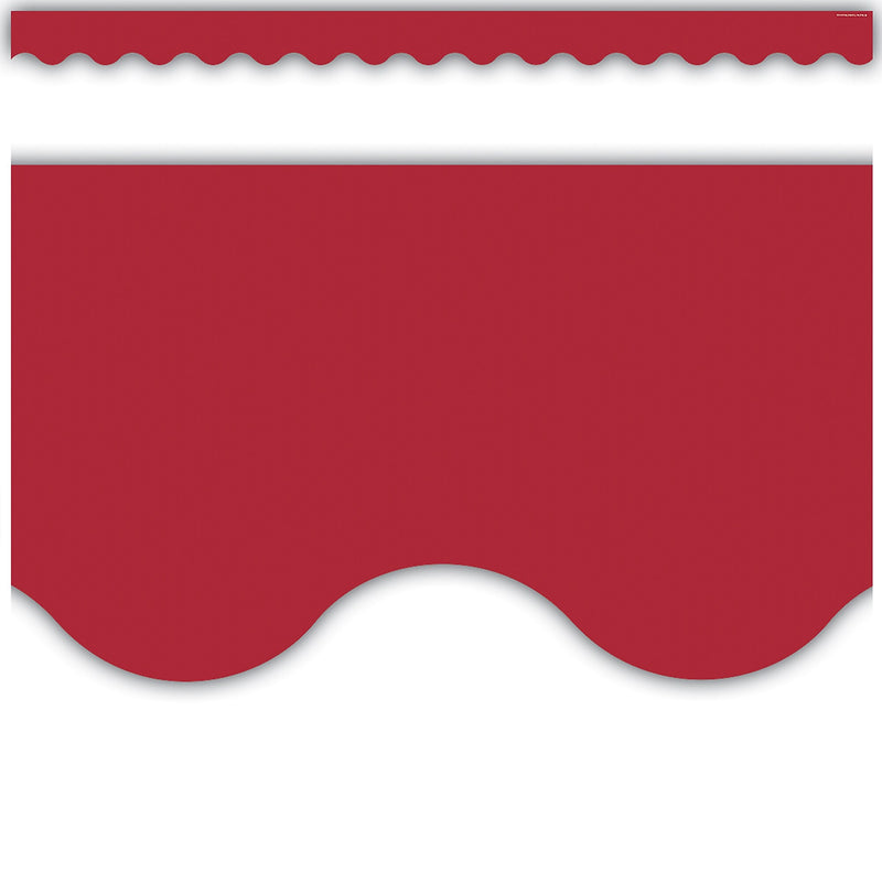 Teacher Created Resources Border Trim, 2.19" x 2.92', Cranberry Red Scalloped, 12/Pack, 6 Packs/Bundle (TCR9242-6)